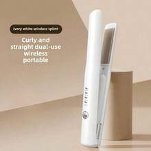 二合一USB充电无线直发器，便携式无绳直发器，陶瓷迷你旅行直发器，4档温度设置+快速干发模式，适合居家、旅行和送礼，圣诞礼物之选，兼具卷发棒和直发器功能，2600mAh电池 - 彩色 - 查看 7