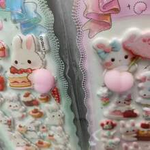 新款可爱兔子减压挤压玩具贴纸 - 彩色 - 查看 7