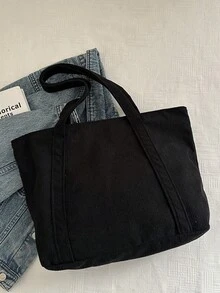 Women's Fashionable And Casual Tote Bag, Large Capacity Corduroy Handbag, Lightweight And Durable Outdoor Handbag, Spacious And Versatile, Zipper Closure, Polyester Lining, Suitable For Autumn And Winter Travel, Shopping And School, Perfect For Daily Commuting, Foldable, Solid Color And Simple Design, Suitable For Women's Work And Casual Occasions. - Multicolor - View 8