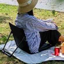 YQQ Fockety Silla de Playa Portátil con Respaldo Respaldo de Cama Ajustable Silla de Cama Sillón de Playa Plegable y Transpirable para Acampar Al Aire Libre Tomar el Sol Black2179 - Negro - Ver 2