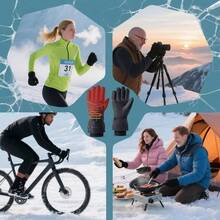 Guantes Calefactables Recargables 3 Modos Ajustables Guantes Elctricos Dedo Completo Usables, Manopla Tctil Calentador Manos para Viajar Trabajar Exterior Esqu Nieve Ciclismo Hombres Mujeres, Mujer - Atributo único - Ver 5
