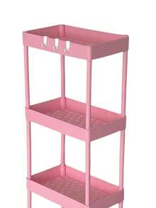 Estante Organizador con Ruedas Multiusos Ruedas Anaquel Baños Cocina, con 4 GANCHOS, Estante Móvil con Ruedas y Diseño Rectangular– Disponible en 2, 3 y 4 Pisos - Rosa - Ver 9