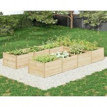 Outdoor Wooden U-Shaped Raised Garden Bed With 19.6" Depth Planter Box Deep Raised Planter Garden Bed For Vegetables Patio Garden Backyard Gardening Raised Planter Box - 7.5x12x1.6 英尺 - 查看 9