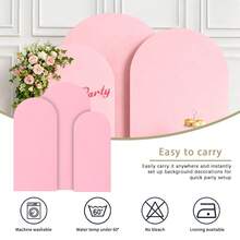 eluckya Arched Backdrop, 6ft, 6.6ft, 7.2ft, Double-Sided Stretch Fabric, Arched Backdrop, Dome Arched Backdrop, Suitable For Birthday Parties, Baby Showers, Gender Reveal Parties, Decorative Arches, Wedding Banners, Wedding Arch Support Decorations (Backdrop Only, Support Not Included). - Pink - View 5