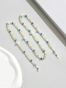 1pc Women's Colorful Beaded Eyeglasses Chain, Unique Accessory - Multicolor - View 9