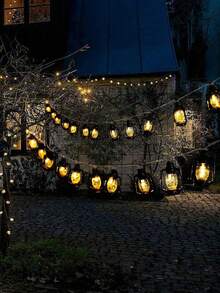 1 سلسلة إضاءة ديكورية بإضاءة دافئة سوداء 20 مصباح LED/10 مصباح LED، سلسلة إضاءة مصابيح كيروسين صغيرة ذات طراز رجعي للشرق الأوسط، تعمل بالبطارية، مناسبة للاستخدام الداخلي والخارجي في حدائق الفناء، ديكور ، إنشاء أجواء التخييم، سلسلة إضاءة ديكورية للأعياد (البطارية غير مشمولة) - ضوء دافئ - مشاهدة 8