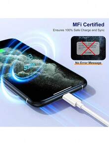 快速充电4件套3.3英尺数据线，兼容 17/16/15/14/13/12，充电器，快速充电，MFi认证，20W PD快充数据线，USB-C转Lightning，USB-C转Type-C，USB-A转Lightning，USB-A转Type-C，妇女节生日礼物 - 彩色 - 查看 10