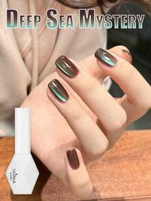 MISS SHAKA 10毫升秋冬美甲深海神秘琥珀绿棕色浅水晶玻璃珠猫眼凝胶指甲油美甲沙龙家用DIY超闪美白流行美甲艺术美甲用品 - 彩色 - 查看 4