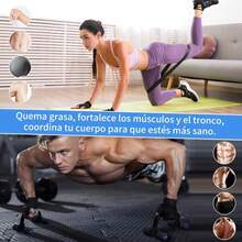 Rodillo Abdominal 12 en 1 Extra Ancho con Barras de Flexiones, Cuerda para Saltar, Banda 8, Bandas de Resistencia y Alfombra para Rodillas, Ab Roller Profesional para Entrenamiento de Abdomen y Core, Fortalecimiento de Brazos, Espalda y Piernas, Equipo Fitness Completo para Casa y Gimnasio - Negro - Ver 6