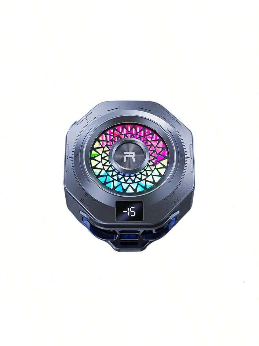 REMAX RT-F14 Mobile Phone Cooler: A Cooling Device Dedicated To Gaming And Streaming; Slim And Lightweight, Weighing Only 63g; Semiconductor Cooling Back Clip; Gunmetal Black - Gun Black - View 1
