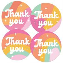 24/72/120 Pcs - 1/3/5 Sheets Rainbow Star Thank You Stickers, Self Adhesive Thank You Sticker For Packaging Self Adhesive Thank You Party Favor Seal Label Sticker For Card - Multicolor - View 2