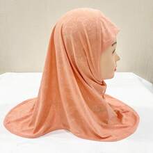 1pc Girls 2-6 Years Old Spring/Summer Cute Floral Jacquard Headband, Neck Scarf, Shawl, Turban, Stretchy Bandana, Soft Modal Headwrap - 1PC - View 12