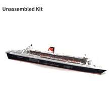 1:400 Queen Mary 2 Cruise Ship Paper Model Kit, 3D Unassembled DIY Ocean Liner, For Collection & Desk Decor, Holiday Gift For Maritime Hobby, Ship Model, Boat Toy, Papercraft, Desk Ornament - 黑色 - 查看 4