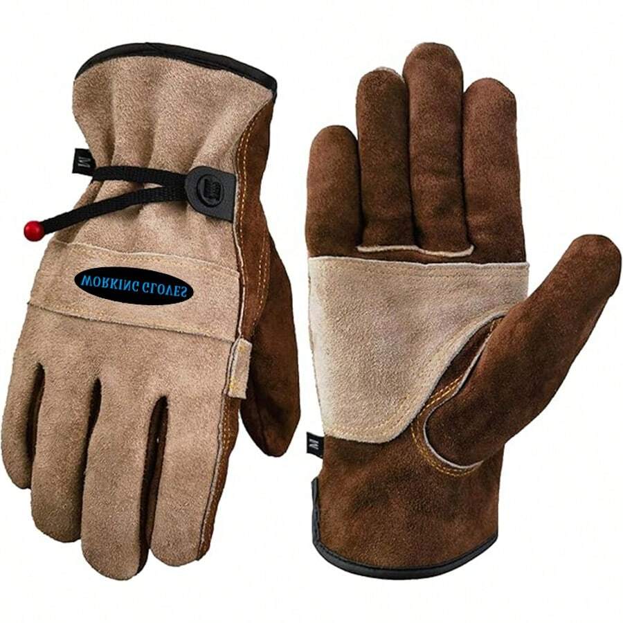 iuhkjnuh Universal Work Gloves Suitable For Gardening, TIG/MIG Welding, Construction, Chainsaw Operation, Farms, Ranches And More. Secure Grip, Durable, Highly Practical - Khaki - View 1