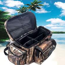 防水多功能渔具包，适合户外运动和钓鱼 - 棕色 - 查看 5