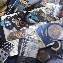 宇宙神秘暖心礼盒，ins风文具套装，复古美学胶带，贴纸，太空行星主题素材，笔记本 - 彩色 - 查看 7