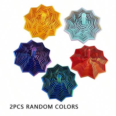 2/4件装随机颜色3D打印感官玩具，八角形手柄，新奇成人礼物，渐变彩虹分层设计，放松玩具，做工精细，高品质印刷