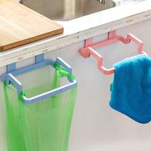 "Kitchen Cabinet Trash Bag Holder - Clip-On Garbage Bag Hanger For Countertop Waste Sorting" - Pink - View 3