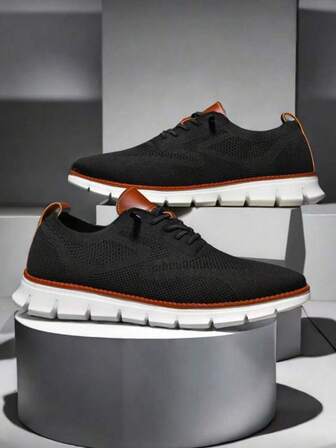 Lätta, andningsbara nätsneakers för män, svarta, trendiga vardagsskor, bekväma loafers i plusstorlek för män