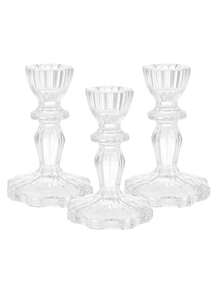3pcs/1pc Elegant Transparent Candle Holder/Candle Stand, Room Decor/Home Decor/Tabletop Decor, Natural Crystal Design, Suitable For Furniture Decor, Home Desk Decor, Wedding Centerpiece, Office Decor, Outdoor Garden Decor, Room Decor, Family Gathering, Dining Table Decor, Wedding, Events, Gift For Best Friend/Christmas/Thanksgiving/Halloween - Clear - View 15