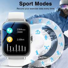 MixtataDi Smartwatch, 1.83-Inch Multifunctional Sports Smartwatch, Featuring Wireless Calling/Music, Message Notifications, Pedometer, Sedentary Reminders, And Multiple Watch Face Wallpapers. Suitable For Both Men And Women, Compatible With Android And IOS. Perfect As A New Year Gift. - 彩色 - 查看 5
