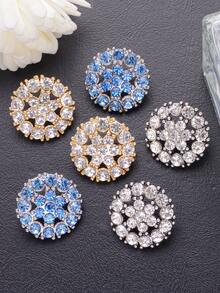 4颗/套 雪花镂空水钻镶嵌高档金属纽扣,适用于连衣裙、开衫、外套、毛衣、西装、晚礼服、上衣、鞋子、帽子、礼品盒、珠宝、节日装饰、DIY配件 - 彩色 - 查看 10