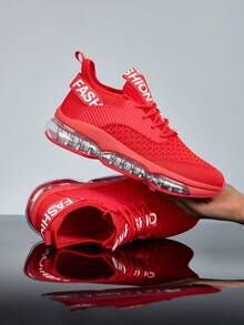 Chaussures de sport casual à mailles aérées et ajourées pour hommes, convenant pour toutes les saisons - 5001 Rouge - Voir 4