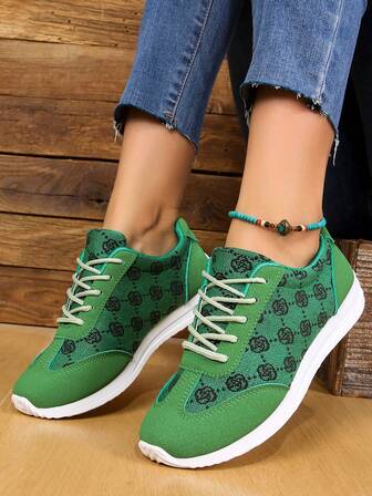 Dammode Casual Sportskor, Platta Bekväma Halkfria Andningsbara Sneakers, Mjuka Sulor Lätta Löparskor, Mångsidiga Vita Sneakers För Pendling