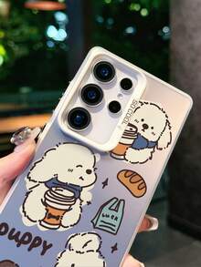 1pc Graffiti Puppy Design Fashionable White Phone Case, Featuring Anti-Fall And Scratch-Resistant Full-Body Protection, Suitable For Daily Use And Travelers, Compatible With IPhone XR/11 Pro Max/7P/8P/12 Pro/12 Pro Max/13 Pro/13 Pro Max/14 Pro/14 Pro Max/15 Pro/15 Pro Max/14/15Plus/16E/16 Pro/16 Pro Max/17 Pro/17 Pro Max/Air/SMART8, Galaxy A55/A15/S23/S24/S25 Ultra - White - View 5