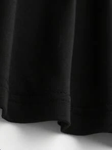 青少年男童运动风篮球休闲字母图案套头圆领T恤，夏秋新款男童服装 - 黑色 - 查看 7