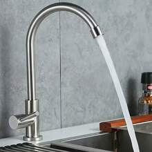 Cold Water Kitchen Sink Faucet, Single Cold Kitchen Faucet, 360° Rotation, Single Handle, SUS304 Stainless Steel