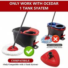 Easywring 1 - System, Mop Heads O - Ceda Mop Replace, Spin Mop Heads Replacements, Microfiber Spin Mop Refills, Easy Cleaning Mop Red Mop Base 1pcs - 紅色拖把底座 1個 - 查看 3