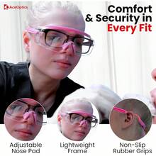 Safety Glasses Goggles U2013 ANSI Z87, Adjustable, 5X Anti - Fog ClearShield Lenses, Includes Premium EVA Hard Case - Pink - View 5