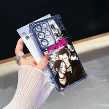 nana122JH Funda de Teléfono con Patrón de Anime, Funda de Teléfono con Marco Electrochapado Azul para  15/Redmi Note 14/14 Pro/14 Pro+/13/13/13 Pro/13 Pro+/12/12/12 Pro/12 Pro+/12S/12 Turbo/10 Pro/14/Poco F6 Pro/ 14T/ 14 Pro/Poco X6 Pro/Poco F5 Pro/Poco X7 Pro Funda Protectora Completa Antigolpes con Marco Electrochapado, Regalo de Navidad, Regalo de Año Nuevo - Mezcla de colores - Ver 11