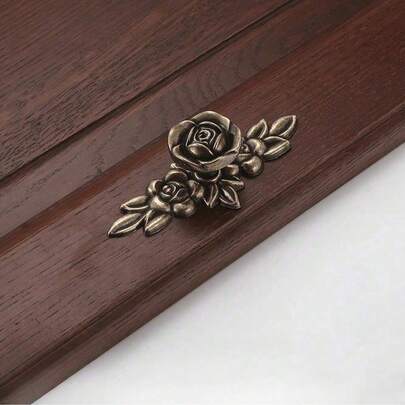 Juego de tiradores de cajón con forma de rosa vintage: Estilo antiguo, adecuado para tocador, mesita de noche, armario y puertas de gabinete