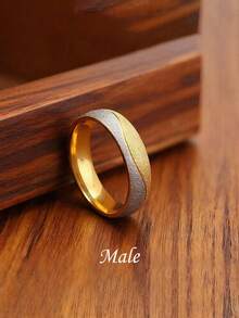 Nhẫn đôi mạ vàng 18K, kiểu dáng tối giản, đính đá Cubic Zirconia hình tròn, chất liệu thép không gỉ, thích hợp làm quà tặng lãng mạn cho đám cưới, lễ đính hôn, ngày Valentine hoặc hẹn hò, dùng để trang trí hàng ngày. - nhẫn đôi - Xem 11