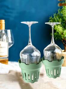 2 piezas Portavasos de silicona con función de drenaje de agua, adecuado para copas de vino, vasos de agua y otros recipientes para beber. Estante de secado independiente y ahorra espacio para tazas y botellas. - Estante de almacenamiento de múltiples ranuras, diseñado con flujo de aire de secado rápido, color suave. - Aplicable para cocina, oficina y viajes. - Se adapta a botellas de agua, tazas, vasos, se puede usar para almacenamiento y secado en la cocina. - Multicolor - Ver 5