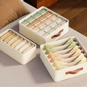 3 piezas/1 pieza Cajas organizadoras de cajón para ropa interior, Cestas divisoras de cajón para ropa interior, Bolsas de almacenamiento para sujetadores y calcetines, Bolsas organizadoras de cajón, Adecuado para sujetadores, calcetines, cinturones, ahorro de espacio para armario, armario, dormitorio, hogar, dormitorio