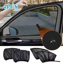 Easy Pie Selection 2 Or 4 Pieces Car Window Nets, Universal Mosquito Screens For All Cars - Ventilated Protection For Sunshade, Door And Side Window - Black - View 3