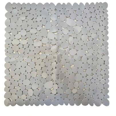 1pc 53 * 52cm Pebble Anti Slip Pad With Suction Cup For Bathroom Anti Slip Pad, Machine Washable And Easy To Clean 21 * 20.5 Inches, Suitable For Shower Rooms, Hotels, Bathrooms, Toilets, Bathtubs, Bathroom Accessories, Autumn Decoration