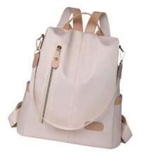 Womens Ladies Waterproof Anti-Theft Backpack Rucksack Travel School Shoulder Bag - Apricot - View 2