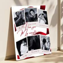 1pc Couples Photo Collage Custom Poster, Romantic I Love You Custom Poster,Editable Anniversary Or Boyfriend Gift,Room Decor, Room Decoration Stuff, Room Stuff,Optional Frame - Multicolor - View 7