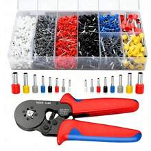 Crimping Terminals And Crimping Tool Set, Coil Crimping Tool Kit, Wire Terminal Kit, Includes 200/400/800/1200-Piece Wire Connectors, Insulated VE Tubular Crimping Terminals, Self-Adjusting Ratchet Wire Crimping Tool Kit Crimping Pliers Set HSC8 6-4A, 6-6A, Suitable For DIY Wiring Projects, Domestic Electrical Work, Electrical Repairs, - Multicolor - View 2
