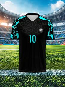Custom 2025 Sports Jersey, Men's V-Neck Football/Soccer Team Club Training Top, Front & Back Personalized Name, Number, Logo, Comfortable Fit For Casual, Party, Daily Wear - Multicolor - View 3