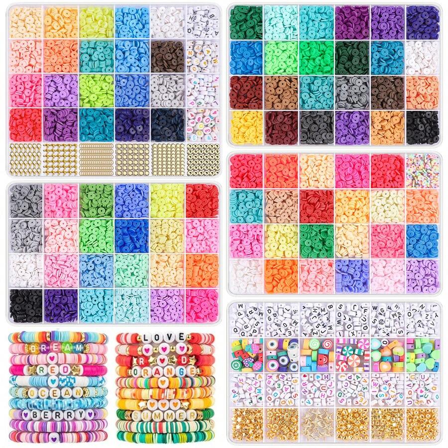 1000/2000/3000/2315/2955/3032/4892pcs Soft Clay, Suitable For DIY Jewelry Making, Home Crafts To Enrich Daily Life, Making Bracelets, Necklaces, Beading, Holiday & Valentine's Day Gifts