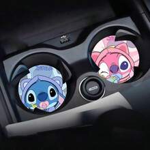 2个/4个迪士尼杯垫，尼克和朱迪杯垫，史迪奇汽车杯垫，疯狂动物城杯垫，创意防滑收纳杯垫，可爱保温杯垫，卡通防滑杯垫，通用汽车杯垫 - 彩色 - 查看 18