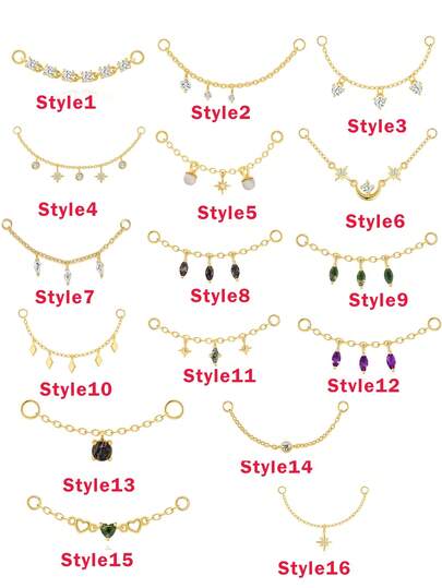 EleRunis 1 pieza Pendientes de cadena con colgante de estrella y luna asimétricos de plata de ley 925 Accesorios de perforación Joyería fina para uso diario, boda, fiesta, compromiso, aniversario y Día de San Valentín