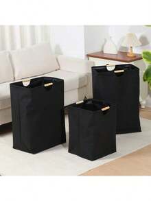 1pc Foldable Laundry Basket With Handle, Portable Dirty Clothes Storage Box For Bedroom, Bathroom, Multi-Functional Washing Organizer Basket For T-Shirts, Shirts, Household Items