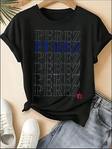 2025Verstappen Red Bull T-Shirt, Max Fan, F1 Unisex Tee, Motorsport Racing Merch, Birthday Gift For Son, Boyfriend, Dad, Niece,Motorsport F1 Theme Max "VER 1" Verstappen Racing Stripe Print Crew Neck T-Shirt, White "VER 1" Lettering With Red, White, Blue Racing Stripes And Checkered Accents Verstappen Design, Short Sleeve Casual Sporty Style Garment Suitable For Spring Summer, Machine Washable, For Daily Wear, F1 Formula Max Races And Red Bull Team Fan GatheringsCasual Daily Wear - 黑色 2 - 查看 1