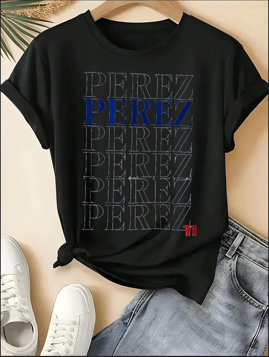 2025Verstappen Red Bull T-Shirt, Max Fan, F1 Unisex Tee, Motorsport Racing Merch, Birthday Gift For Son, Boyfriend, Dad, Niece,Motorsport F1 Theme Max "VER 1" Verstappen Racing Stripe Print Crew Neck T-Shirt, White "VER 1" Lettering With Red, White, Blue Racing Stripes And Checkered Accents Verstappen Design, Short Sleeve Casual Sporty Style Garment Suitable For Spring Summer, Machine Washable, For Daily Wear, F1 Formula Max Races And Red Bull Team Fan GatheringsCasual Daily Wear - 黑色 2 - 查看 1